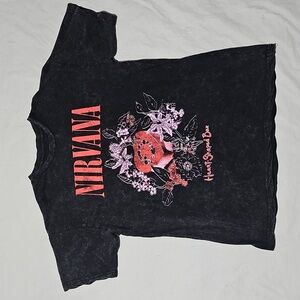 NIRVANA Heart Shaped Box Graphic T-Shirt Juniors Large Used